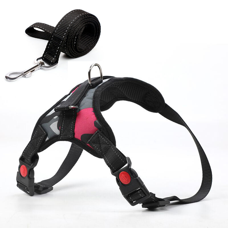 Harnais Camouflage avec Laisse – Anti‑Traction & Réglable pour Chiens