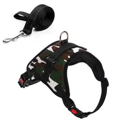 Harnais Camouflage avec Laisse – Anti‑Traction & Réglable pour Chiens