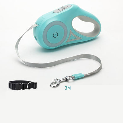 Laisse Rétractable avec Collier Lumineux – Pour Chien