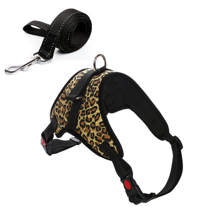 Harnais Camouflage avec Laisse – Anti‑Traction & Réglable pour Chiens