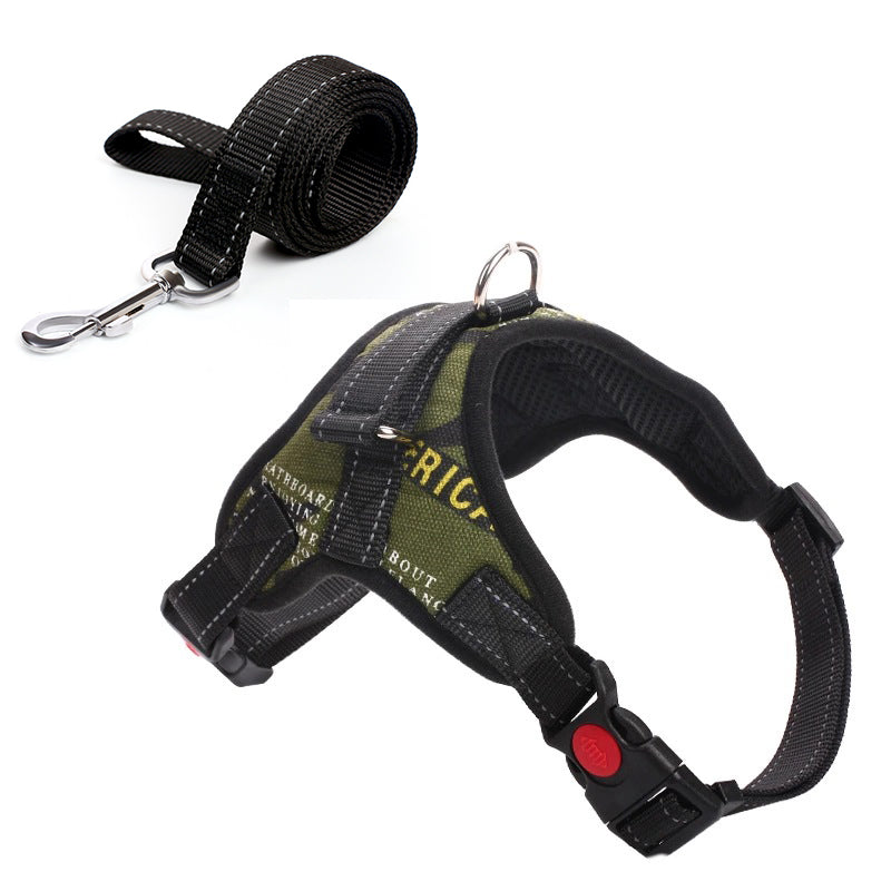 Harnais Camouflage avec Laisse – Anti‑Traction & Réglable pour Chiens