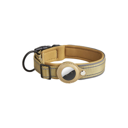 Collier en Cuir pour Chien & Chat avec Étui AirTag – Anti‑Perte & Localisation