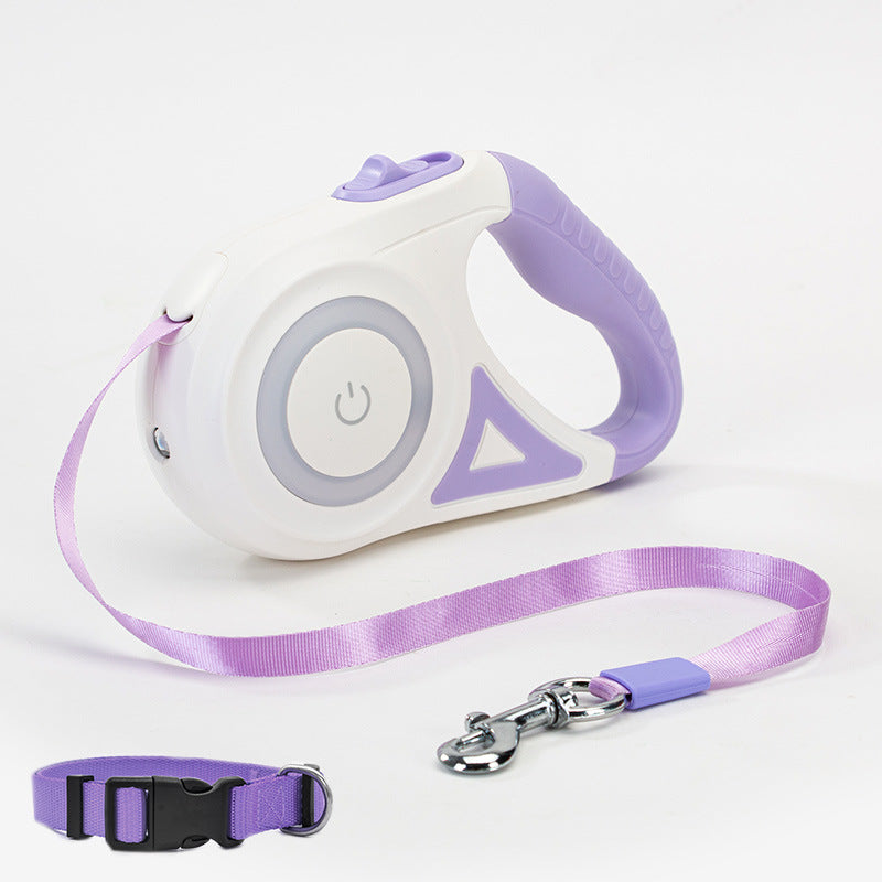 Laisse Rétractable avec Collier Lumineux – Pour Chien
